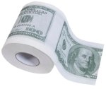 Toaletní papír 100 dolarů – role se vzorem bankovek 100$