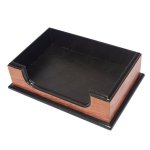 Podložky na stůl – elegantní kancelářský set 8 ks (ořech + černá kůže)