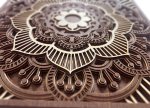 Dřevěný 3D obraz – nástěnná mandala Tibetský motiv / dřevěný obraz na zeď