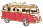 Model retro auto 3D skládací – puzzle auto model Volkswagen VW T1 dřevěný