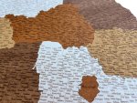 3D dřevěná nástěnná mapa Rumunska s vyznačenými městy 56,5×80 cm