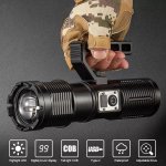 LED baterka so ZOOMOM UItra silná – 3000m dosvit + 8800 mAh batéria + USB nabijatelna + 5 režimov