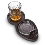 Držák na doutník a sklenici – luxusní whiskey souprava pro pány