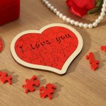 Puzzle srdce skládačka dřevěná 3D – valentýnské puzzle s motivem srdce 24 dílů