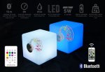 Kocka plastová reproduktor Bluetooth 10W + výkon + IP44 + RGB farebná - 35x35x35cm