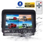 Monitor LCD impermeable - 10" con protección IP69 para 8 cámaras + tarjeta SD de 128 GB