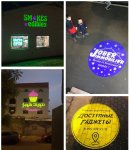 Logo Gobo проектор 80W LED въртящ се - прожекция до 50м върху сгради, тротоари, стени