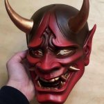 Maska na obličej Japan Demon – hororová japonská maska Démona na Halloween