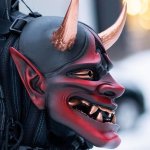 Maska na obličej Japan Demon – hororová japonská maska Démona na Halloween
