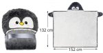 Deka k telce Tučňák s rukávy – přikrývka fleecová hřejivá 150 x 120 cm šedá