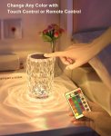 Dotyková krištáľová LED lampa 12,5 cm - prepínanie 16 farieb + diaľkové ovládanie