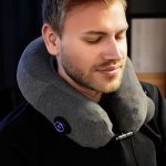 Cestovný nafukovací masážny vankúš na krk – masážny prístroj na uvoľnenie krčnej oblasti