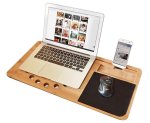 Podložka pod notebook bambusová – pracovní podložka se stojanem na mobil