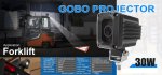 Proiettore GOBO di sicurezza per carrelli elevatori 30W - 10-80V con IP67