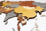 Mapa světa nástěnná - 4D dřevěná mapa světa 250x125 cm obraz na zeď INDIGO