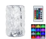 Dotyková krištáľová LED lampa 12,5 cm - prepínanie 16 farieb + diaľkové ovládanie
