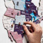3D mapa světa nástěnná PASTEL 150×90 cm – originální obraz na zeď