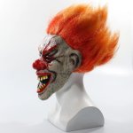 Maska na obličej Fire Evil Clown – hororová klaunská maska na Halloween