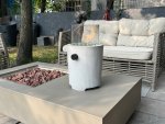 Betónový bio krb na propán bombu - plynový ohrievač a žiarič - RENU (43x25cm)