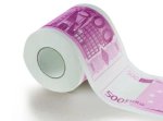 Toaletný papier 500 Euro – rolka so vzorom bankoviek 500€
