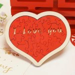 Puzzle srdce skládačka dřevěná 3D – valentýnské puzzle s motivem srdce 24 dílů