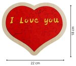 Puzzle srdce skládačka dřevěná 3D – valentýnské puzzle s motivem srdce 24 dílů