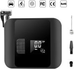Elektrická pumpa do auta - přenosný 12V kompresor s baterií 2000 mAh + LED osvětlení