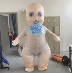 Kostým dítě nafukovací – maska novorozence chlapec s ventilátorem