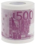 Toaletný papier 500 Euro – rolka so vzorom bankoviek 500€