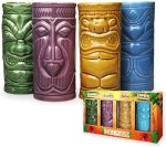 Sada keramických sklenic na koktejly – Koktejlové sklenice Tiki Mugs, 4 kusy