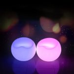LED svietiace kreslo z plastu vonkajšie - RGB farebný taburet 56x46cm vodeodolný s IP44