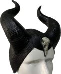 Maska na tvár Maleficent Zloriana – rozprávková maska s rohmi na Halloween