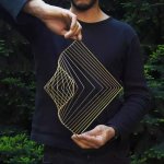 Hlavolam z kovu spinner kinetický – hlavolam Square Wave kovová dekorace