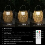 Ratanová solárna LED lampa - ratanový lampáš farebný RGB s krytím IP44