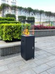 Exteriérový plynový ohřívač betonový do zahrady - FLAMEO 155x42x42 cm