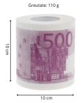 Toaletný papier 500 Euro – rolka so vzorom bankoviek 500€