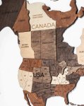 Dřevěná mapa světa na zeď 200x120 cm - 3D nástěnná mapa XL