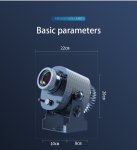 Logo Gobo проектор 80W LED въртящ се - прожекция до 50м върху сгради, тротоари, стени