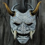 Maska na obličej Japan Assassin – japonská ninja maska na Halloween a karneval