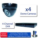 Set de camere profesionale 4x 960H Cameră antivandalică + DVR cu