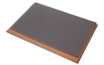 Pracovní podložka na kancelářský stůl (šedá kůže a dřevo) – elegantní design, ruční výroba