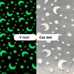 Deka svítící pro děti noční obloha – deka fosforeskující flanelová 130 x 150 cm - šedá