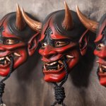 Maska na obličej Japan Demon – hororová japonská maska Démona na Halloween