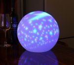 Svietiaci mesiac - Gula obloha LED svietiaca 22 cm - meniteľné RGBW farby + vstavaná batéria 1500mAh + IP44