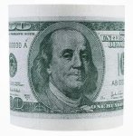 Toaletní papír 100 dolarů – role se vzorem bankovek 100$