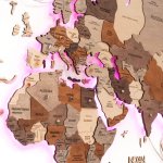 Luxusná LED 3D drevená mapa sveta 250×160 cm – drevený obraz s ovládaním