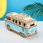 Model retro auto 3D skládací – puzzle auto model Volkswagen VW T1 dřevěný