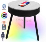 Přiruční stolek s Bluetooth reproduktory a LED osvětlením s 12x LED do interiéru i exteriéru IP44