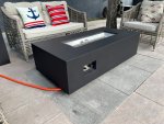 Zahradné prenosne plynové ohnisko do záhrady - stolový krb LUXURIO 140x70 cm čierny