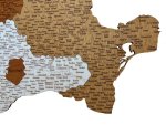 3D dřevěná nástěnná mapa Rumunska s vyznačenými městy 56,5×80 cm